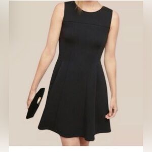 Maeve Anthropologie Black Sleeveless Fit & Flare Ponte Knit Dress Womens size XS